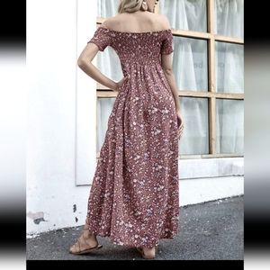 Off shoulder Maxi Dress PINK